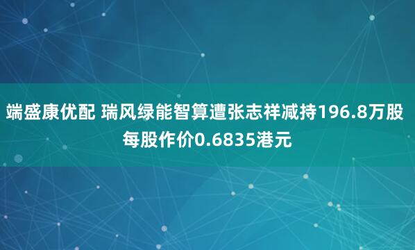 端盛康优配 瑞风绿能智算遭张志祥减持196.8万股 每股作价0.6835港元
